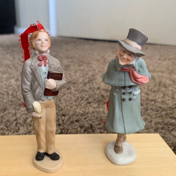 Vintage 1991 Hallmark Christmas Carol Ornaments Lot Ebenezer Scrooge Bob Crachit - Picture 1 of 9